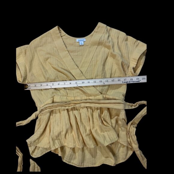 Sundance Hepburn Textured Wrap 100% cotton blouse size medium - Picture 4 of 8